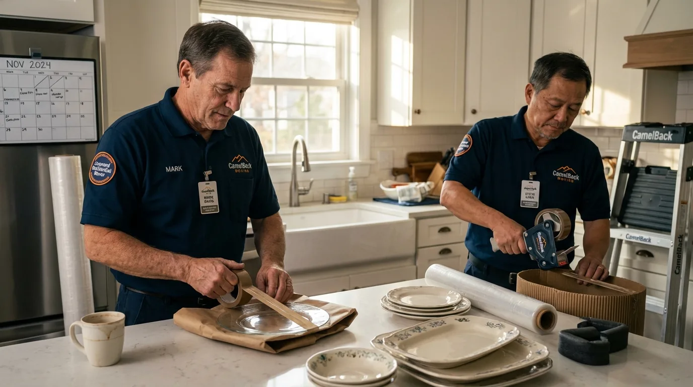 Professional crew packing kitchen dishware in Westcliffe, CO